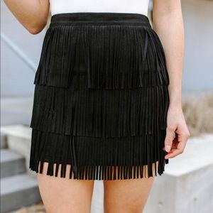 NWT Kittenish McKenzie Black fringe skirt